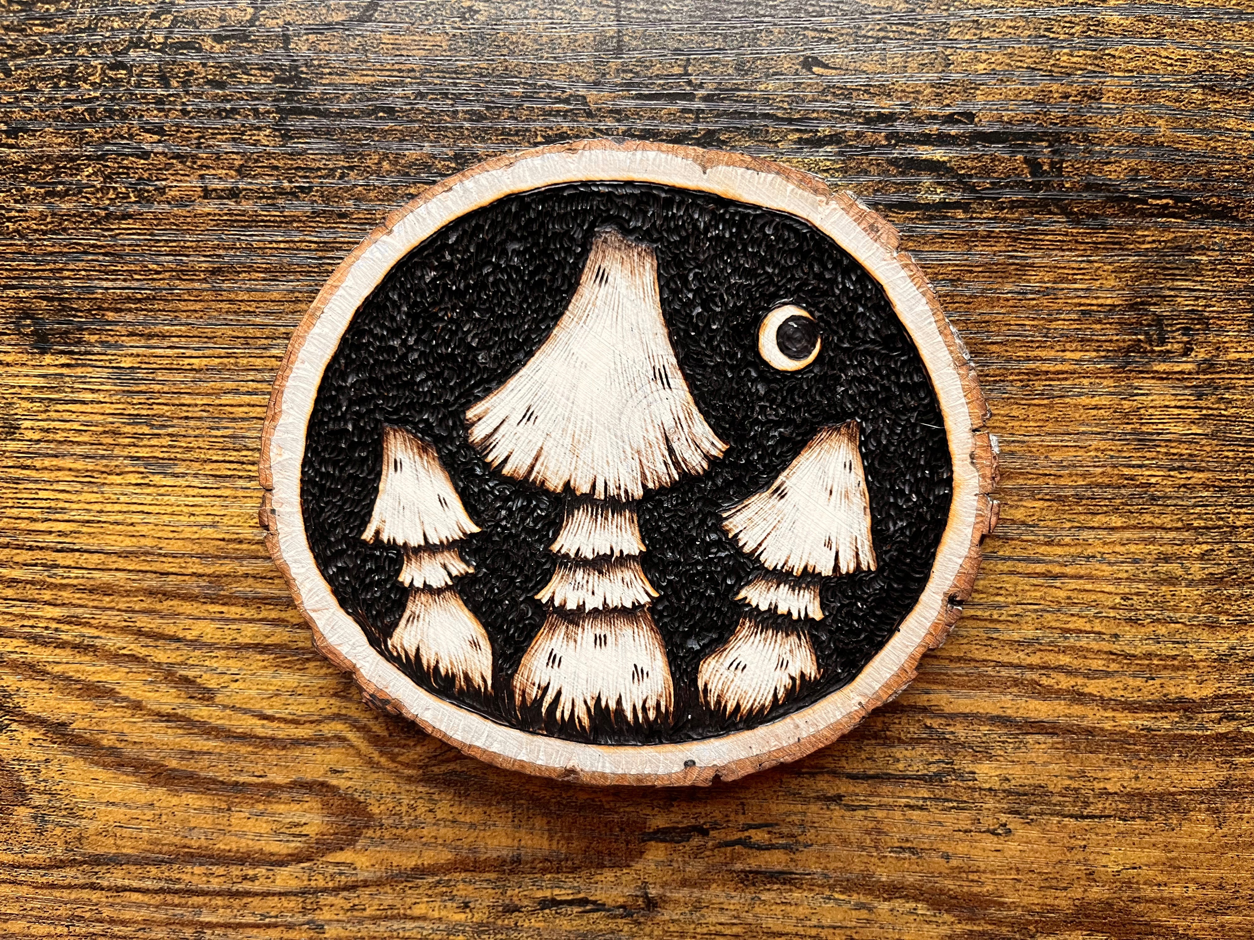 Mushroom's Moon Wood Burning