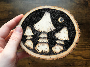 Mushroom's Moon Wood Burning