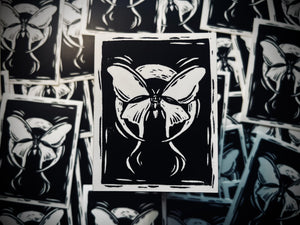 Moth Moon Sticker